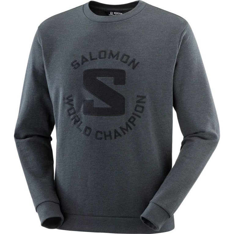 Dark Grey Salomon Outlife Logo Summer Heather Women's Sweatshirt | PH 05372L